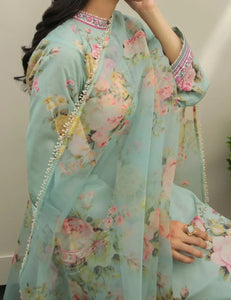 Digital Printed 3 Piece Swiss Lawn With Organza Dupatta MK 02