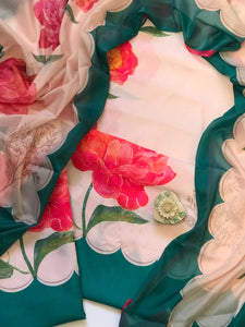 Digital Printed 3 Piece Swiss Lawn With Silk Dupatta - MK 31