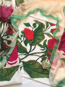 Digital Printed 3 Piece Swiss Lawn With Silk Dupatta - MK 41