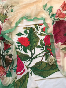 Digital Printed 3 Piece Swiss Lawn With Silk Dupatta - MK 41