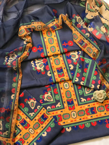 Digital Printed 3 Piece Swiss Lawn With Silk Dupatta - MK 39
