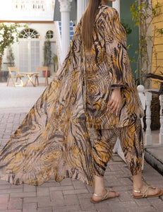 Digital Printed 3 Piece Swiss Lawn With Organza Dupatta MK 04