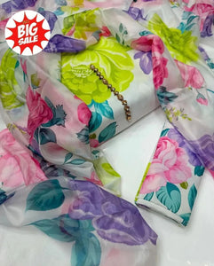 Digital Printed 3 Piece Swiss Lawn With Silk Dupatta MK 05