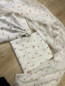 Digital Printed 3 Piece Swiss Lawn With Silk Dupatta MK 13 (unstitch)