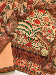 Digital Printed 3 Piece Swiss Lawn With Silk Dupatta - MK 35
