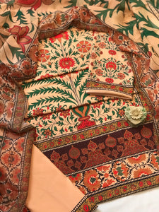 Digital Printed 3 Piece Swiss Lawn With Silk Dupatta - MK 35