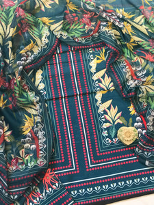 Digital Printed 3 Piece Swiss Lawn With Silk Dupatta - MK 32