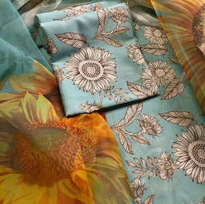 Digital Printed 3 Piece Swiss Lawn With Silk Dupatta MK 20
