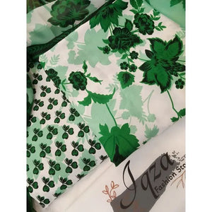 Unstitch Swiss Lawn Elegant Green - AZADI SALE